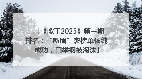《歌手2025》第三期排名：“断眉”袭榜单依纯成功，白举纲被淘汰