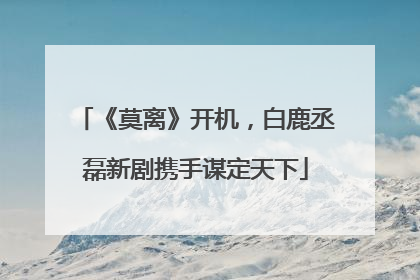 《莫离》开机，白鹿丞磊新剧携手谋定天下