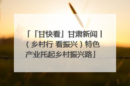 「甘快看」甘肃新闻丨（乡村行 看振兴）特色产业托起乡村振兴路