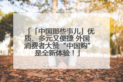 「中国那些事儿」优质、多元又便捷 外国消费者大赞“中国购”是全新体验！