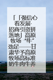 「强信心 看发展·招商引资拼落地」高原牧场“牛”劲足——甘肃华予高原牧场高标准奶牛肉牛养殖项目一线见闻