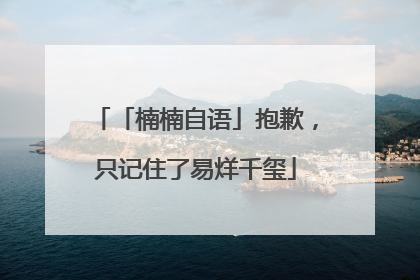 「楠楠自语」抱歉，只记住了易烊千玺