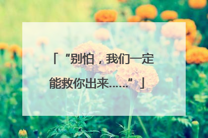 “别怕，我们一定能救你出来……”