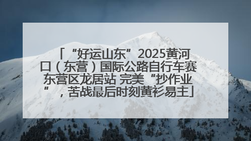 “好运山东”2025黄河口（东营）国际公路自行车赛东营区龙居站 完美“抄作业”，苦战最后时刻黄衫易主