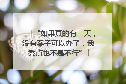 “如果真的有一天，没有案子可以办了，我秃点也不是不行”