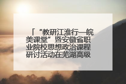 “教研江淮行—皖美课堂”暨安徽省职业院校思想政治课程研讨活动在芜湖高级职业技术学校举行