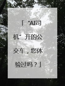 “AI司机”开的公交车，您体验过吗？