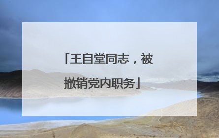 王自堂同志，被撤销党内职务
