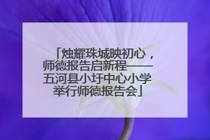 烛耀珠城映初心，师德报告启新程——五河县小圩中心小学举行师德报告会
