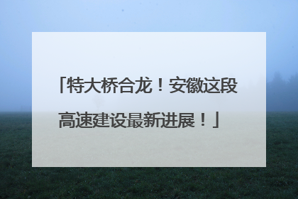 特大桥合龙！安徽这段高速建设最新进展！