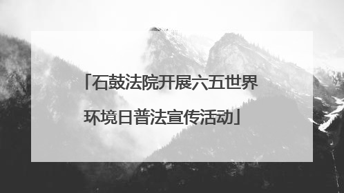 石鼓法院开展六五世界环境日普法宣传活动