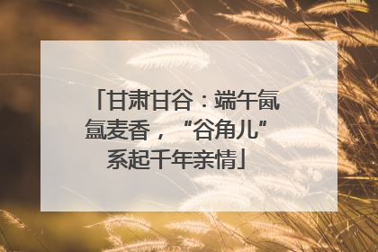 甘肃甘谷：端午氤氲麦香，“谷角儿”系起千年亲情