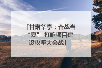甘肃华亭：奋战当“夏” 打响项目建设攻坚大会战