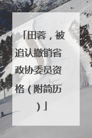 田蓉，被追认撤销省政协委员资格（附简历）