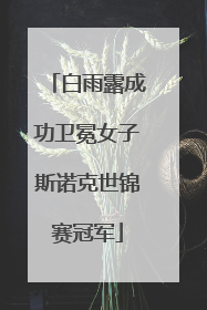 白雨露成功卫冕女子斯诺克世锦赛冠军