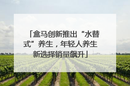 盒马创新推出“水替式”养生，年轻人养生新选择销量飙升
