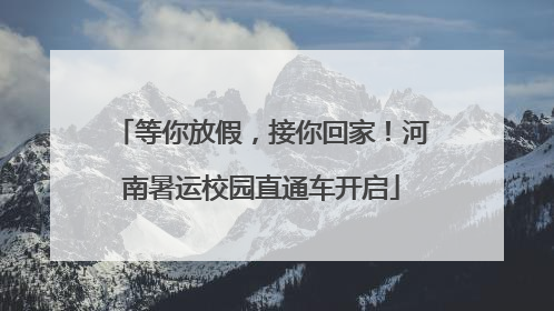 等你放假，接你回家！河南暑运校园直通车开启
