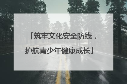 筑牢文化安全防线，护航青少年健康成长