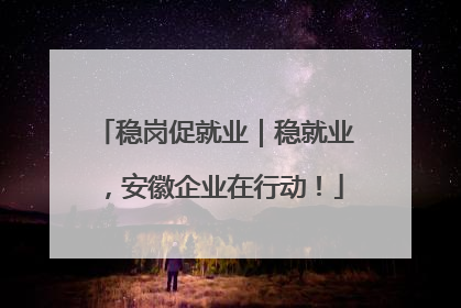 稳岗促就业｜稳就业，安徽企业在行动！