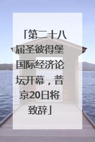 第二十八届圣彼得堡国际经济论坛开幕，普京20日将致辞