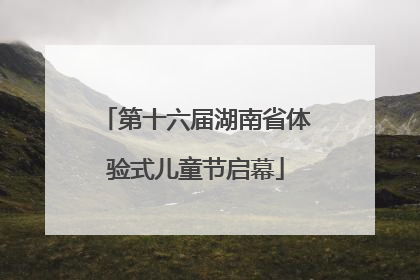 第十六届湖南省体验式儿童节启幕