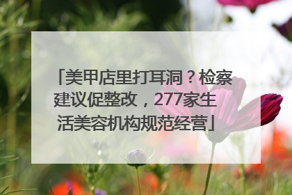 美甲店里打耳洞？检察建议促整改，277家生活美容机构规范经营