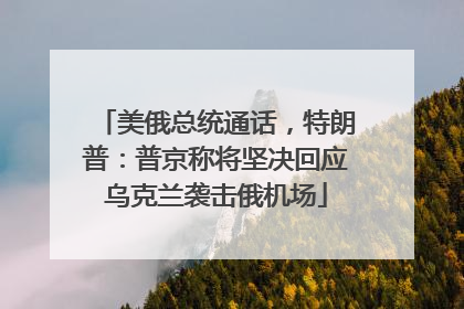 美俄总统通话，特朗普：普京称将坚决回应乌克兰袭击俄机场