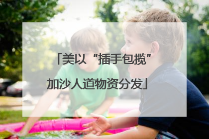 美以“插手包揽”加沙人道物资分发