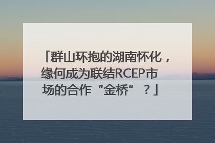 群山环抱的湖南怀化，缘何成为联结RCEP市场的合作“金桥”？