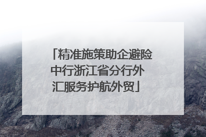 精准施策助企避险 中行浙江省分行外汇服务护航外贸