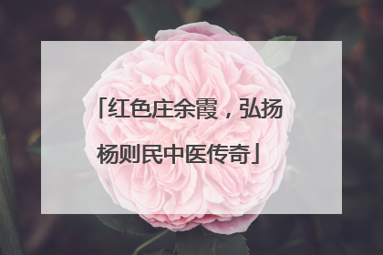 红色庄余霞，弘扬杨则民中医传奇
