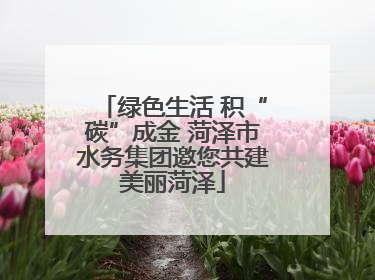 绿色生活 积“碳”成金 菏泽市水务集团邀您共建美丽菏泽