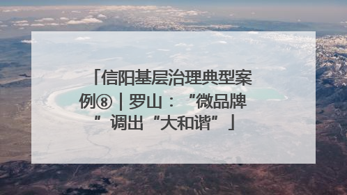 信阳基层治理典型案例⑧｜罗山：“微品牌”调出“大和谐”