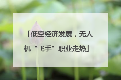 低空经济发展，无人机“飞手”职业走热