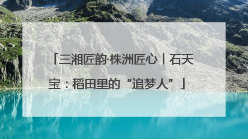 三湘匠韵·株洲匠心丨石天宝：稻田里的“追梦人”