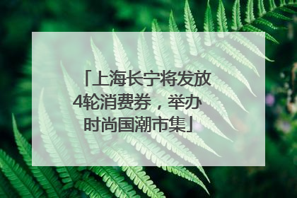 上海长宁将发放4轮消费券，举办时尚国潮市集