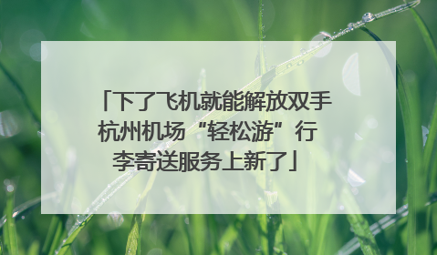 下了飞机就能解放双手 杭州机场“轻松游”行李寄送服务上新了