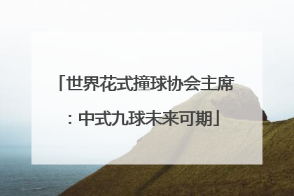 世界花式撞球协会主席：中式九球未来可期