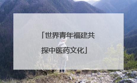 世界青年福建共探中医药文化