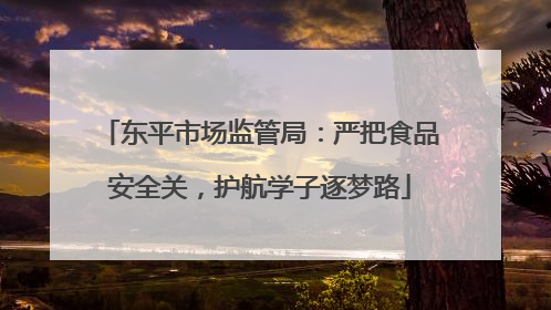东平市场监管局：严把食品安全关，护航学子逐梦路