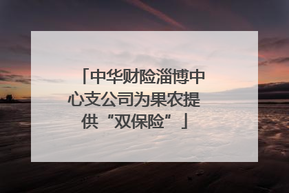 中华财险淄博中心支公司为果农提供“双保险”