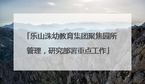 乐山洙幼教育集团聚焦园所管理，研究部署重点工作