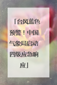 台风蓝色预警！中国气象局启动四级应急响应