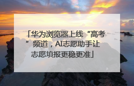 华为浏览器上线“高考”频道，AI志愿助手让志愿填报更稳更准