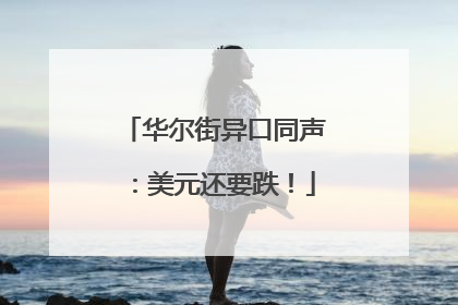 华尔街异口同声：美元还要跌！
