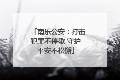 南乐公安：打击犯罪不停歇 守护平安不松懈