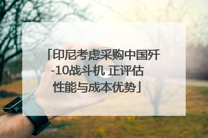 印尼考虑采购中国歼-10战斗机 正评估性能与成本优势