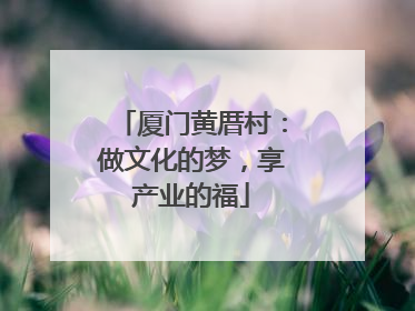 厦门黄厝村：做文化的梦，享产业的福