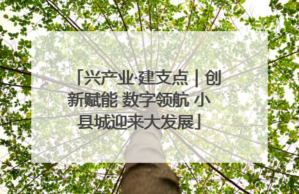 兴产业·建支点｜创新赋能 数字领航 小县城迎来大发展