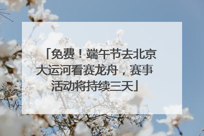 免费！端午节去北京大运河看赛龙舟，赛事活动将持续三天